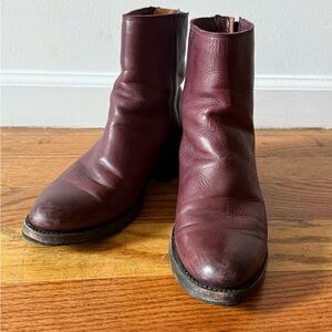 Frye Men's Dark Burgundy Leather Boots